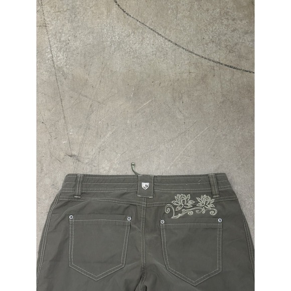 Kuhl Capri Pants Womens Sz 10 Outdoors  Hiking Trail Embroidered Green - Picture 2 of 4